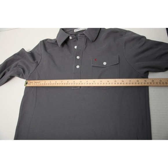 Criquet Polo Shirt Mens Small Gray Long Sleeve Pima Cotton Golf Casual - Picture 7 of 11